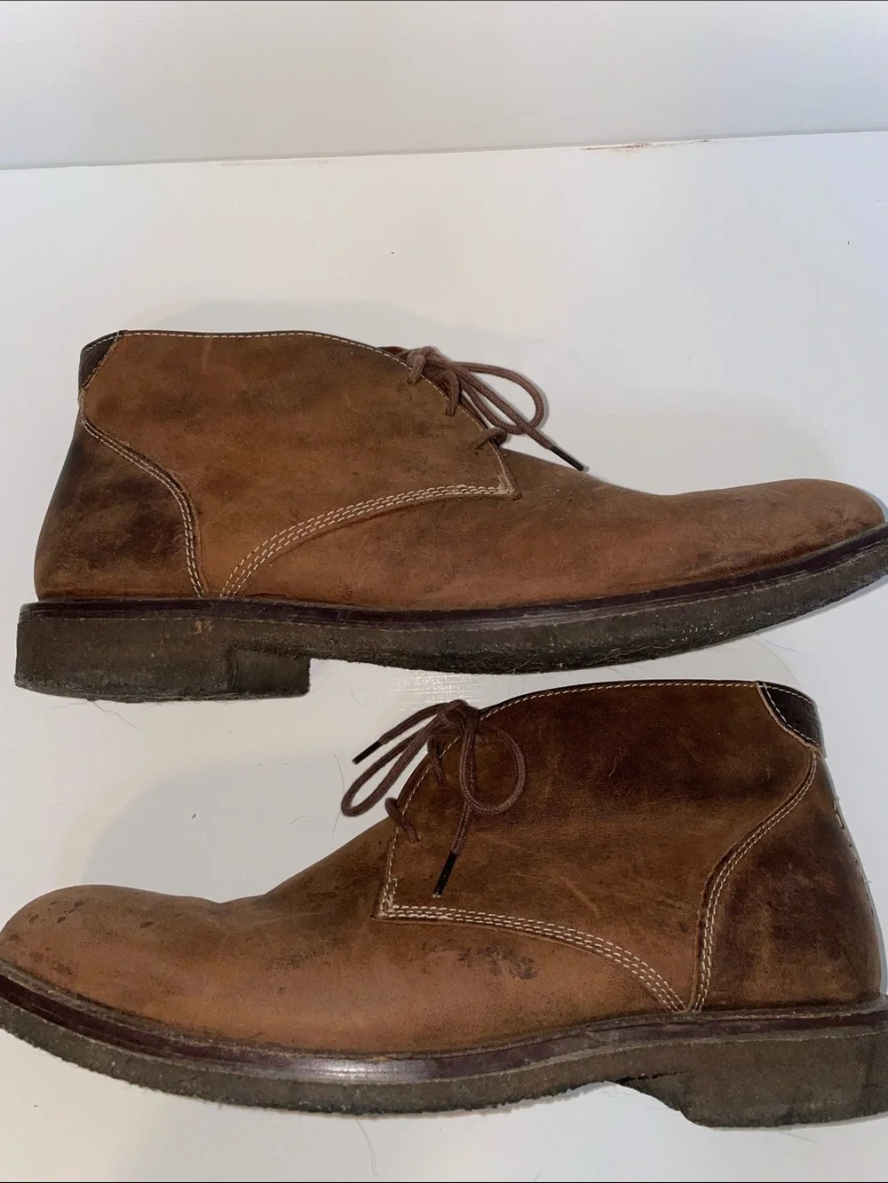 Johnston & Murphy Brown Suede/Sheepskin Chukka Boots - Sz 8